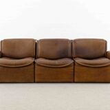 Modular De Sede Sofa DS-12 in cognac leather, 70s