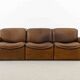 Canapé modulable De Sede DS-12 en cuir cognac, années 70