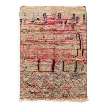 Tapis berbère Boujaad chiné à motifs colorés 264x157cm