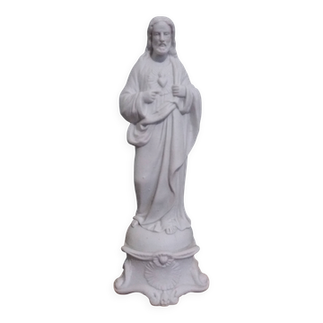 Religious statue, Jesus Christ in biscuit by Mauger and Pezé.
