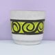 pot de fleur vintage blanc et jaune fluo