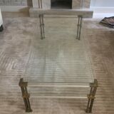 Table basses laiton et en verre