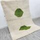 Handmade pure wool Moroccan rug in green and white, 1.5/2.5 m.