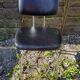 Chromé metal chair - seated - black skaï file vintage 70s