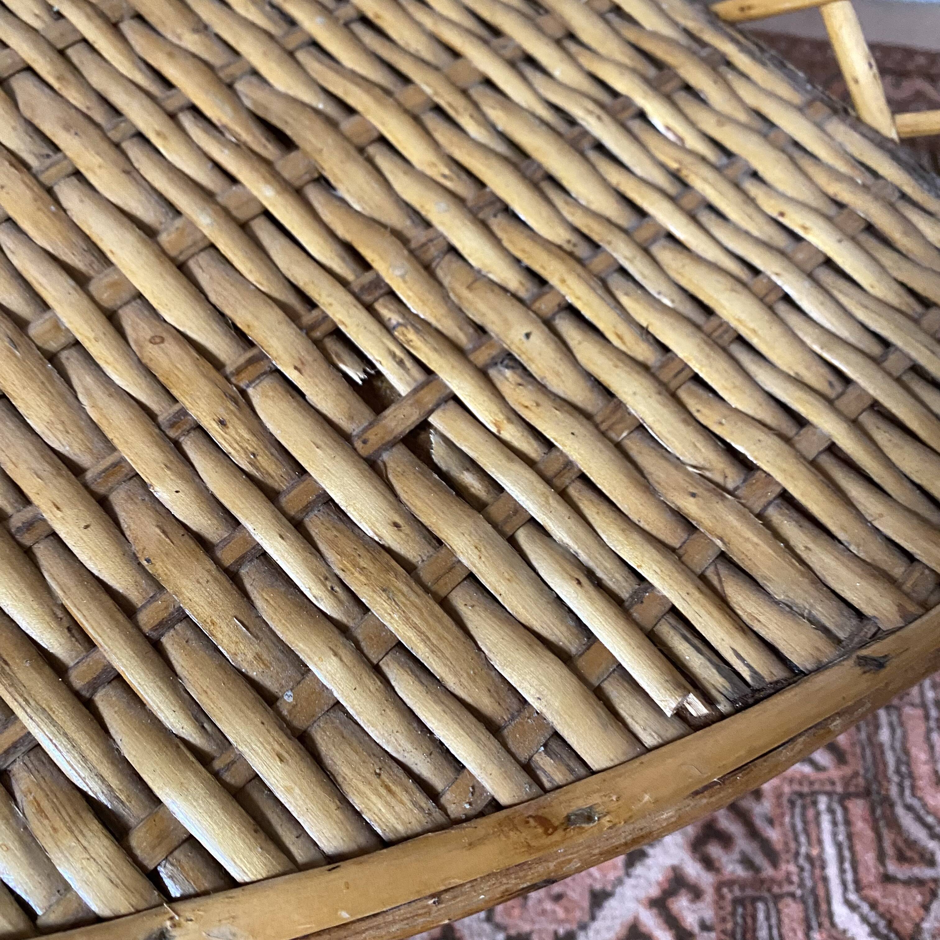 rattan corner shelf from the 60s and 70s