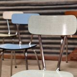 Set of 9 chairs in multicolored formica