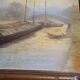 Huile sur toile "Péniche", Yvonac Annurey R, XIXème siècle