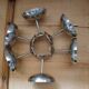6 antique solid stainless steel ice cream cups