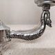 Vintage opaline lampshade chrome duck 2-arm chandelier