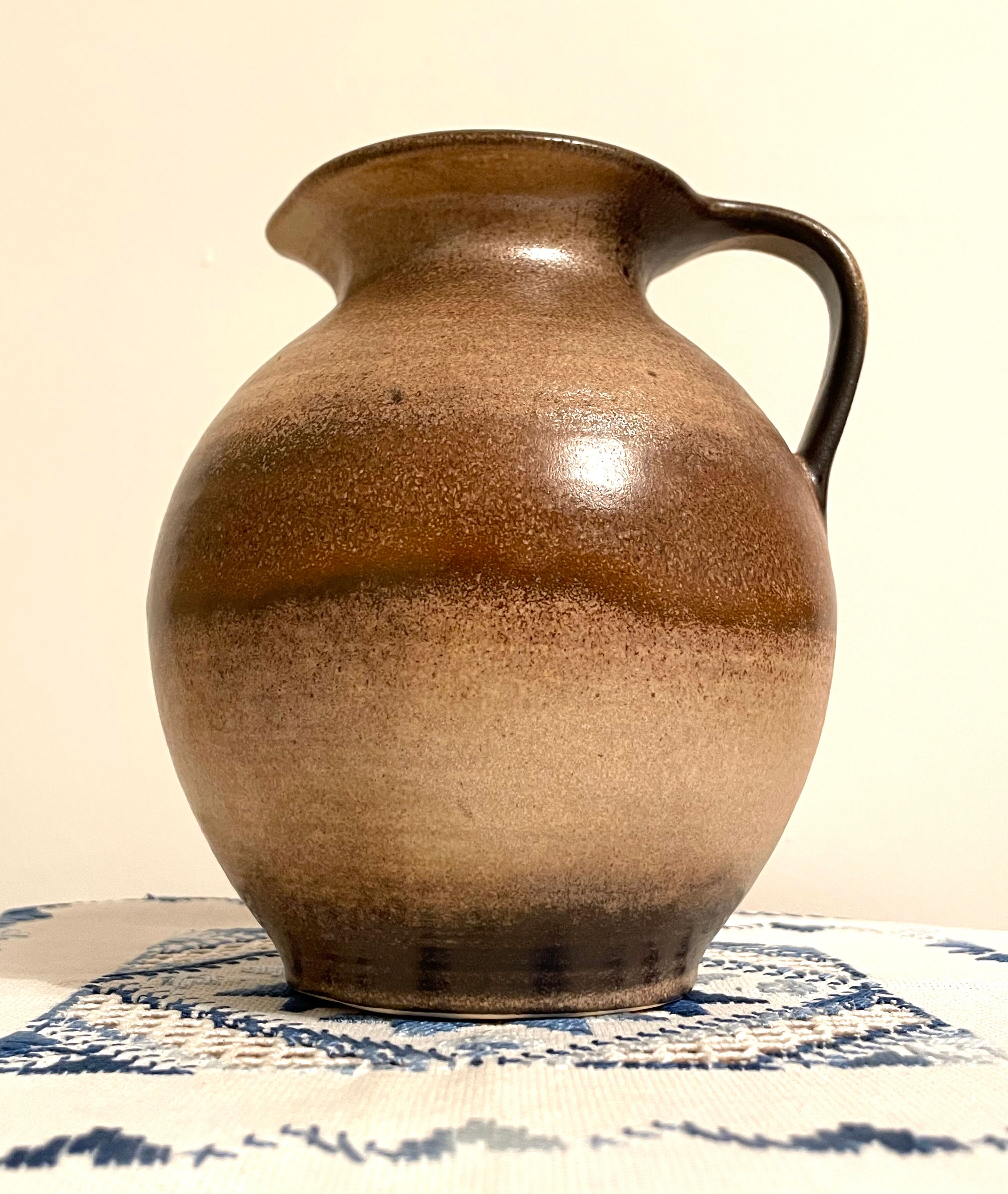 Scheurich 603-15 brown-beige vase or jug with handle, west german art pottery (wgp)