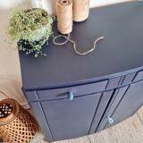 Art Deco buffet feet moustache renovated Blue