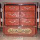 Japanese cabinet in cinnabar red lacquer, Japan Meiji era