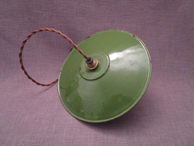 Old hanging in green enamelled sheet metal