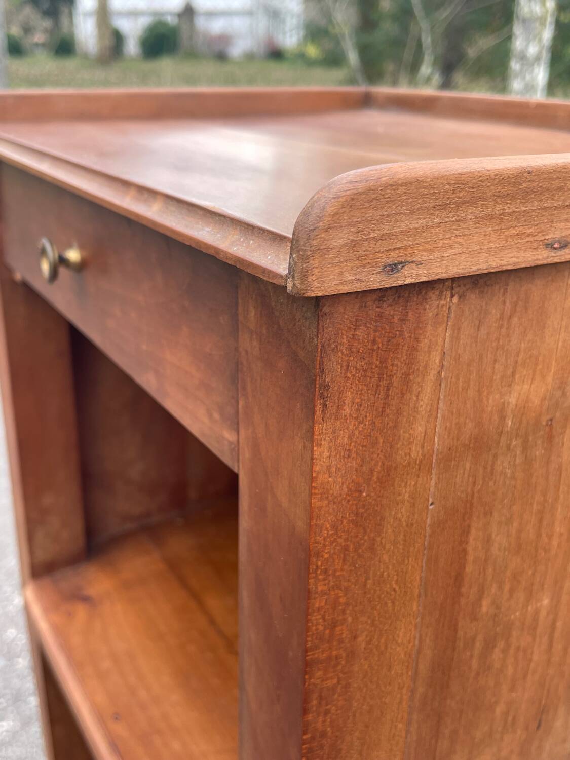 Classic solid wood bedside table