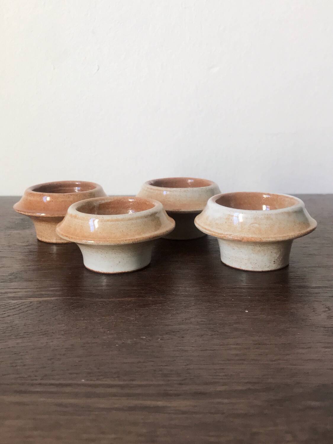 Set of 4 stoneware egg cups