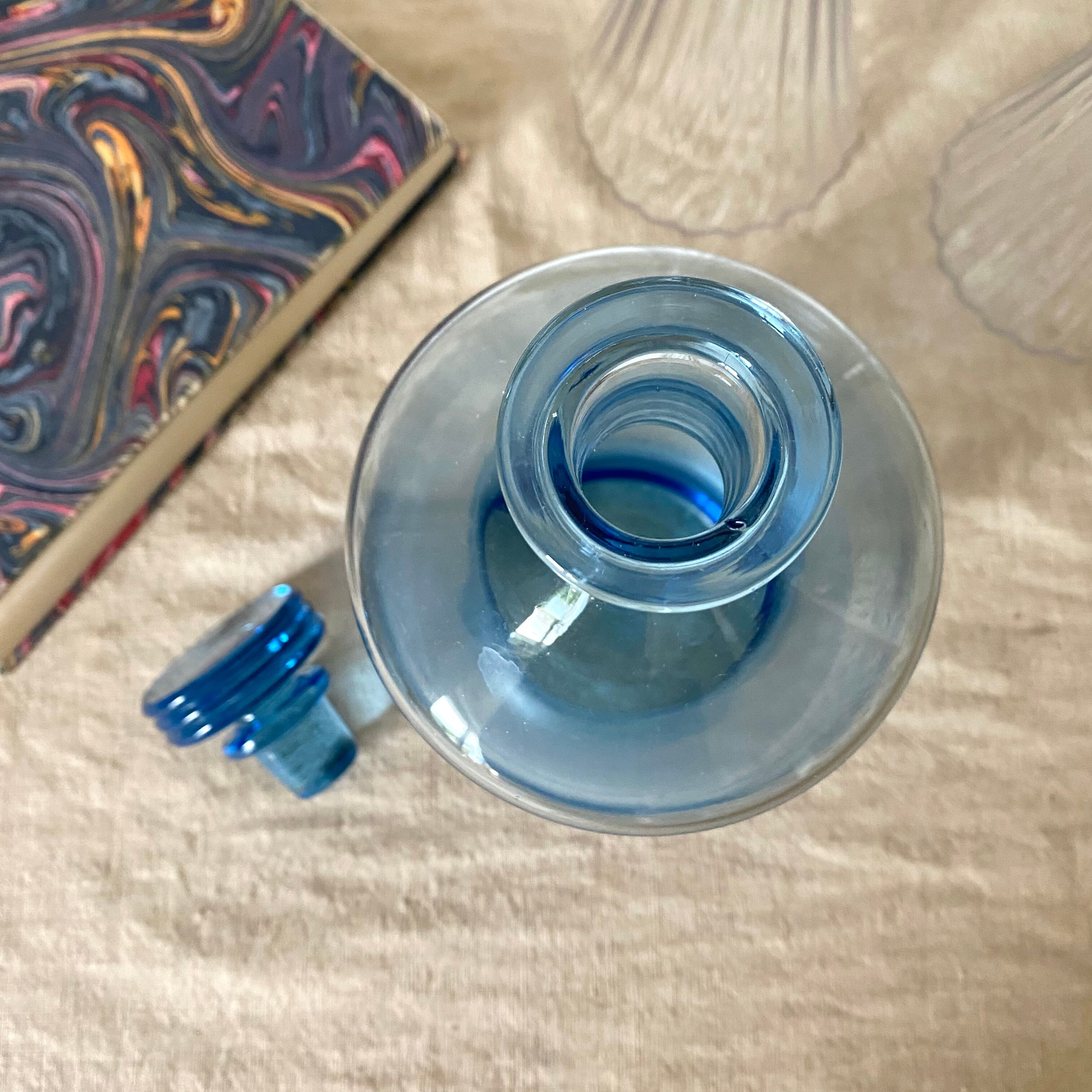 Antique carafe in blue glass