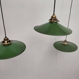 Enameled sheet metal pendant lights