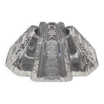 Vintage Cut Crystal Glass Vase, Glasswork Novy Bor, 1950's.