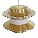 Pendant light "Trava" in golden aluminium by Carl Thore for Granhaga Metallindustri. Sweden 1970s