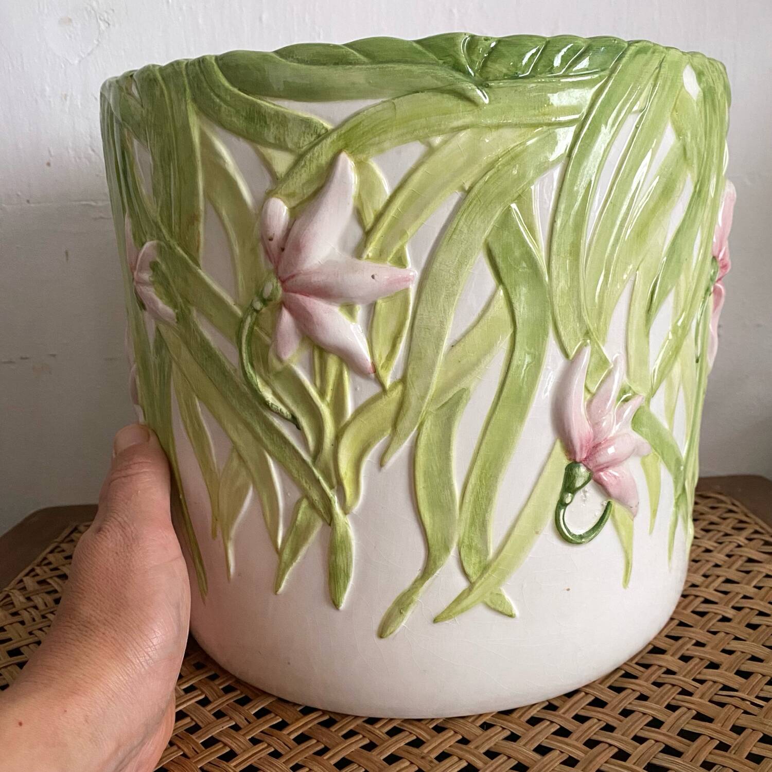 Grand cache pot en barbotine Italy- Chaumette Paris