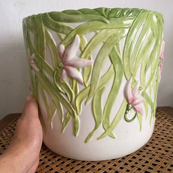 Grand cache pot en barbotine Italy- Chaumette Paris