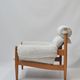 Scandinavian Lounge Armchair by Eric Merthen, 1960s – Reupholstered in Whit