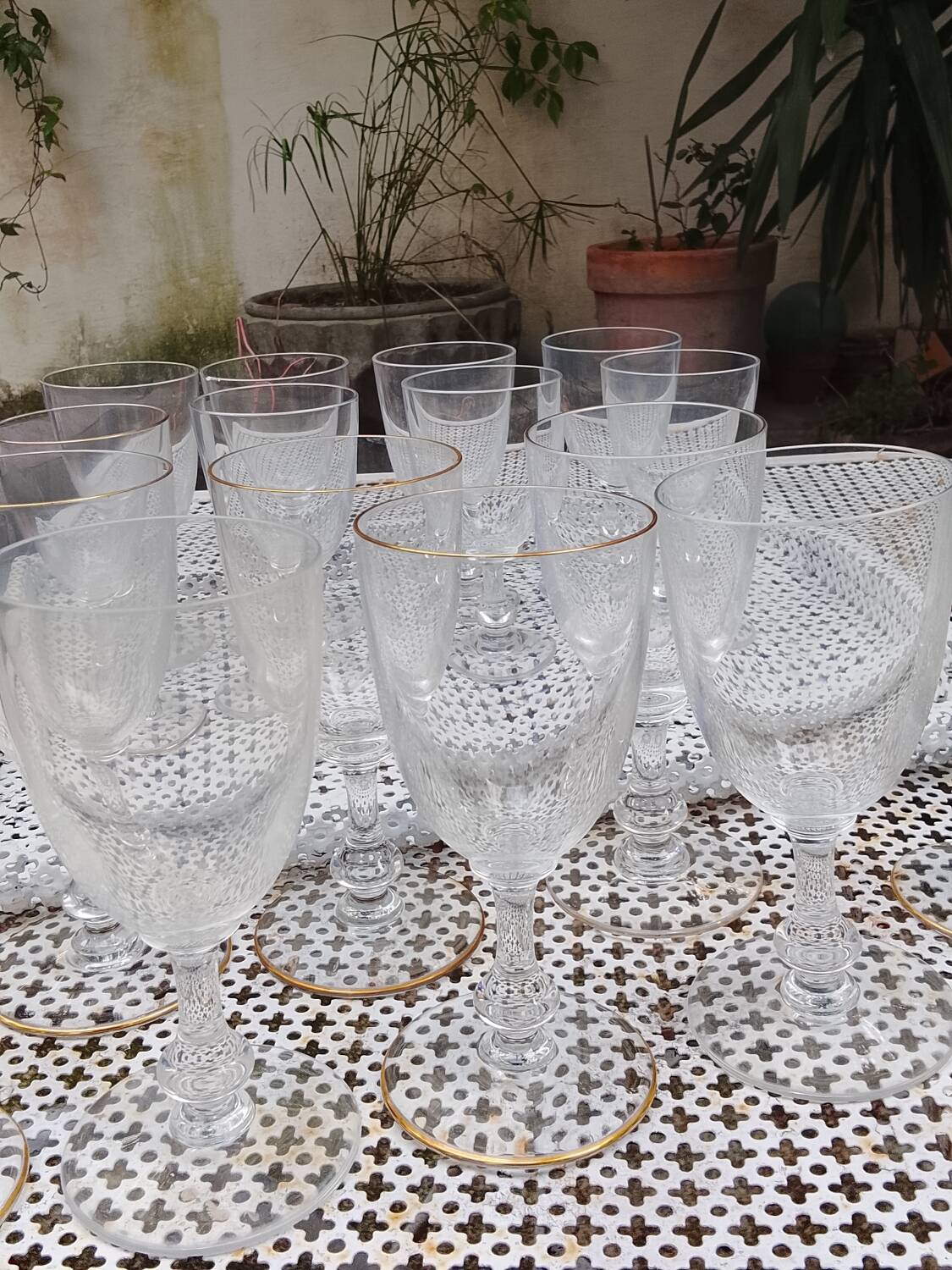 Set of 27 Saint Louis crystal glasses