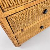 Rattan chest of drawers 1970s