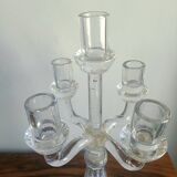 Chandelier, candelabra in bubbled blown glass