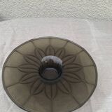 Brown glass cup vintage floral pattern