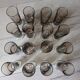 16 vintage smoked glass champagne flutes