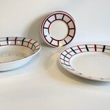 Set of 7 ceramic dishes hbcm béarn france