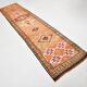 Rare Tapis Runner Vintage Anatolien, Tons Orange et Violet, Fait Main