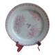 Flat round dish in pink iron earth Earthenware from Onnaing