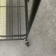 Minimalist perforated metal serving trolley in mid-century style, 1960s.