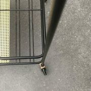 Minimalist perforated metal serving trolley in mid-century style, 1960s.