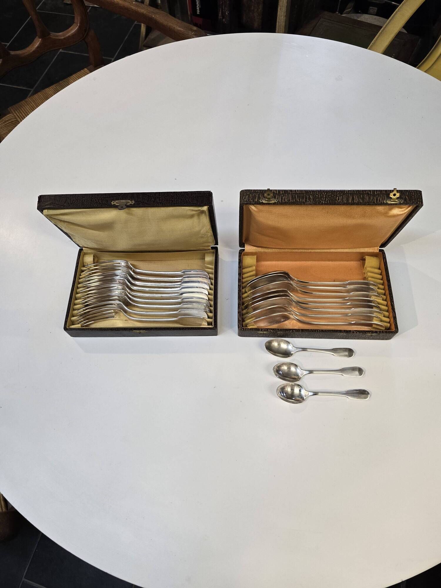 Christofle cutlery in silver metal 20 pieces mid-20th century