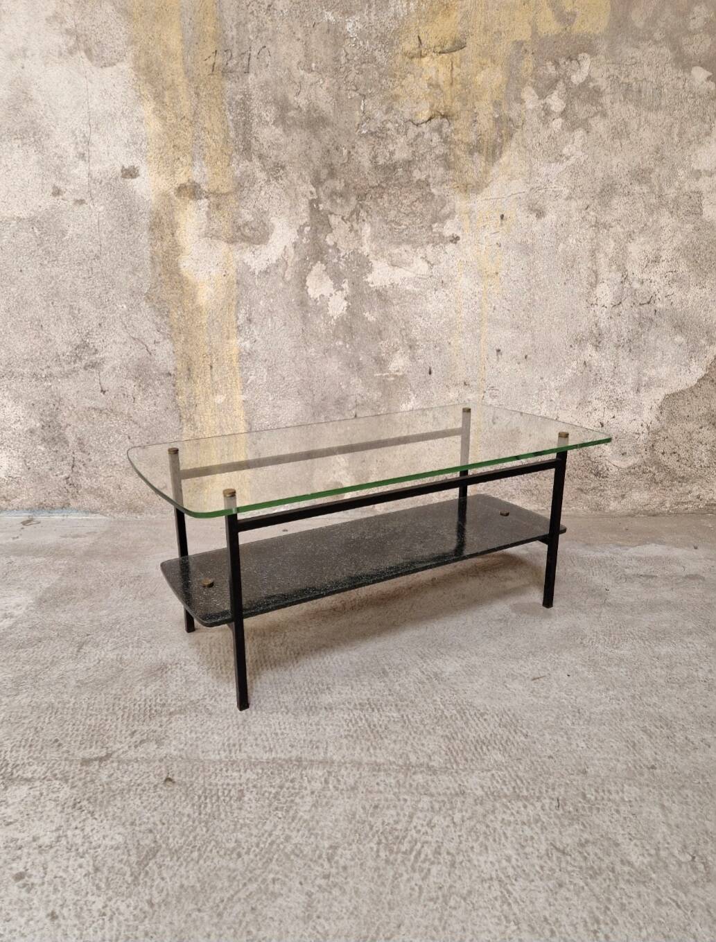 1950s glass coffee table