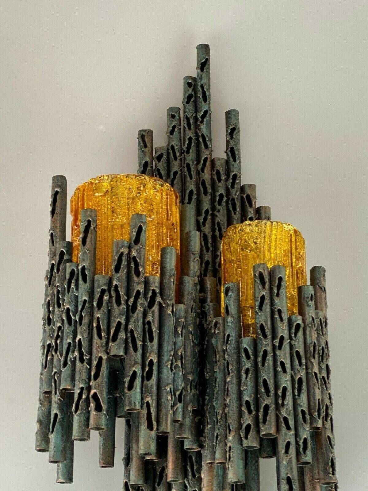 60s 70s Brutalist wall lamp Marcello Fantoni Wall Lamp Glass Design 60s