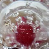 Schneider vase in crystal with prominent stretched texture, 1950s, signed.