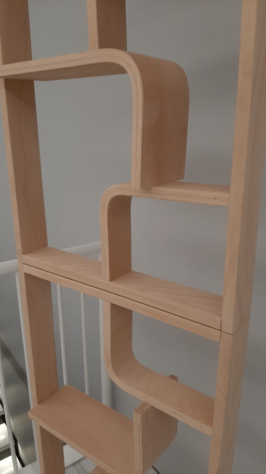 Curved plywood wall, bookcase, flowerbed, Volak by Holesov, 1960s Czechoslovakia