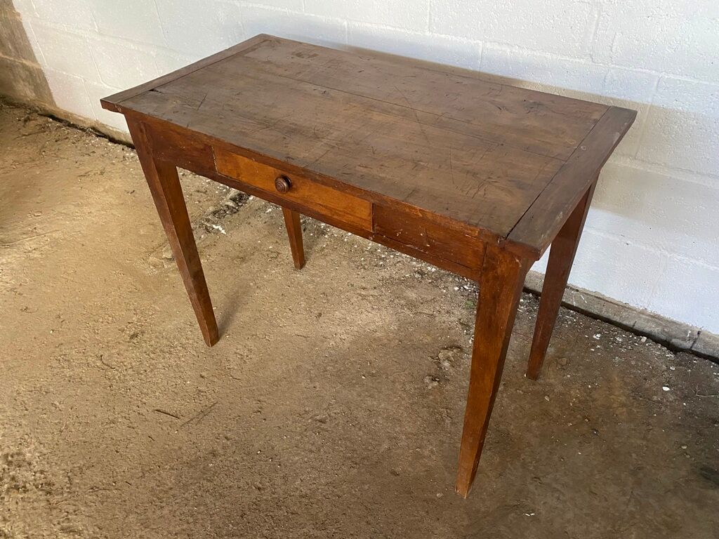 Solid oak desk with 1 drawer 90x48cm