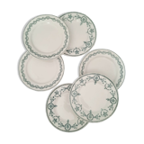 Old dessert plates mismatched in iron earth