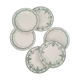 Old dessert plates mismatched in iron earth