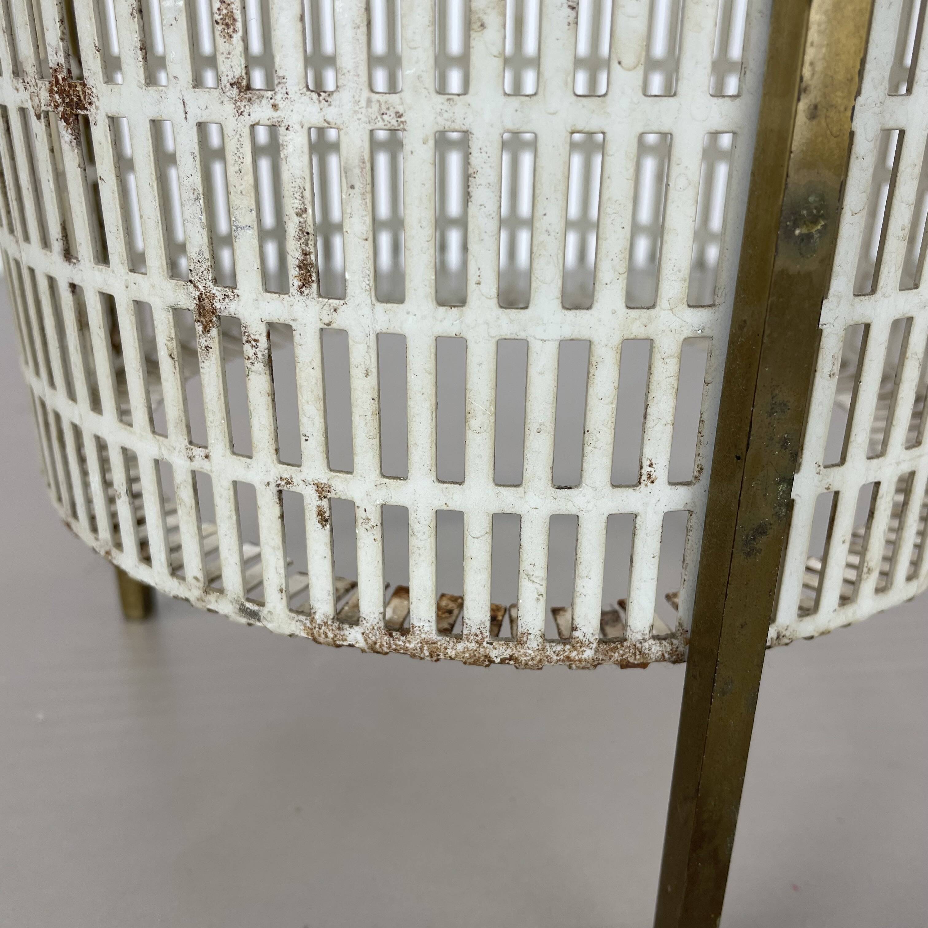 Midcentury Brass Mategot Style Hollywood Regency Umbrella Stand, France 50s