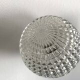Applique murale double et globe en verre ciselé pointe de diamant, 1960