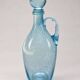 Carafe vintage en verre bullé bleu avec bouchon