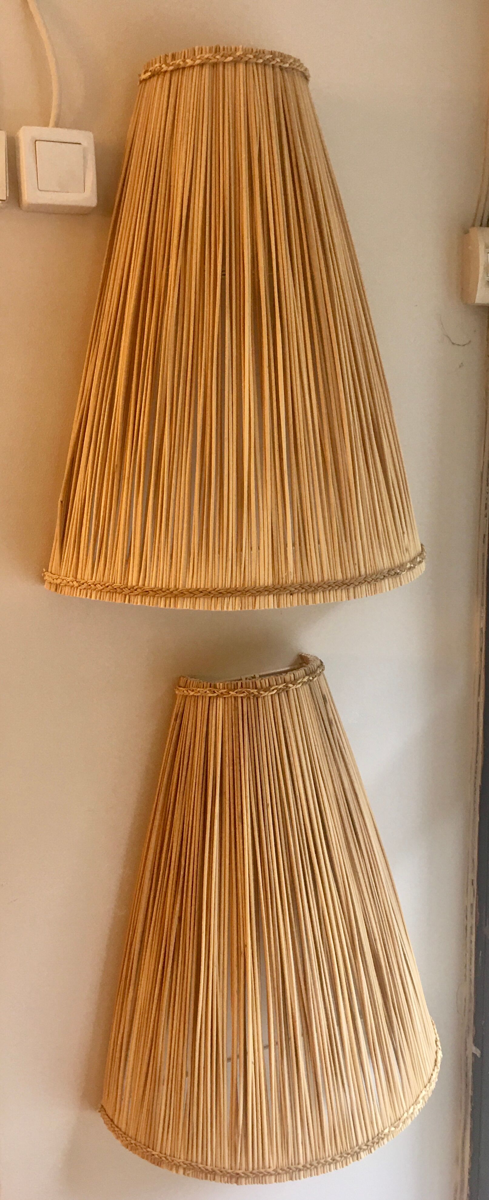 Pair of rush wall lamps