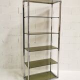 Shelf in chrome and glass, Fratelli Orsenigo, 1970