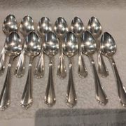 12 silver-plated soup spoons, Christofle goldsmith, Spatours model